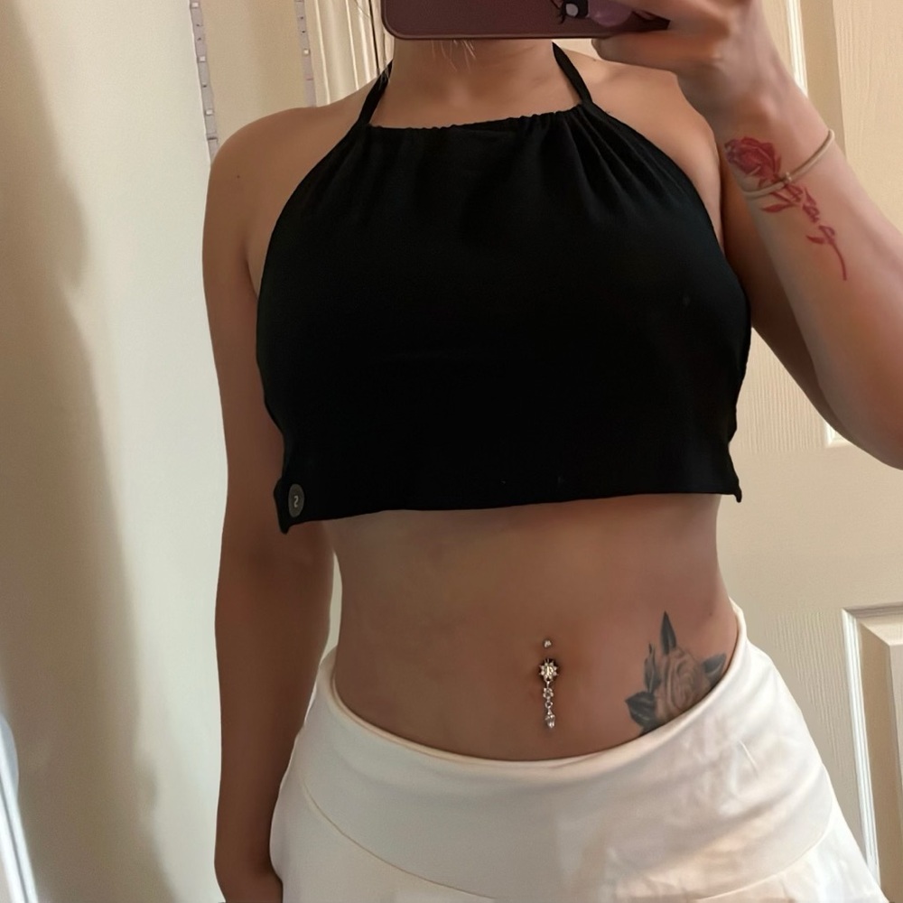 La Hearts Black Halter Top